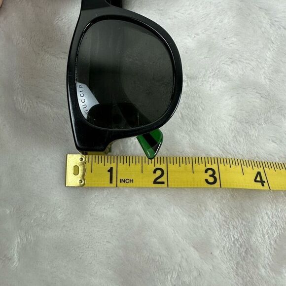 Gucci Unisex Polarized Sunglasses Black Square Frame Green Red Stripe Sides - Picture 12 of 14